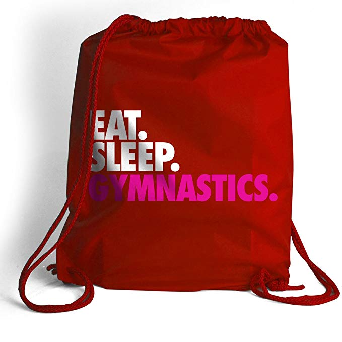 Eat. Sleep. Gymnastics. Cinch Sack | Gymnastics Bags by ChalkTalkSPORTS | Multiple Colors