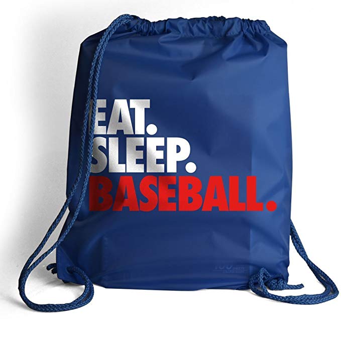 Eat. Sleep. Baseball. Cinch Sack | Baseball Bags by ChalkTalkSPORTS | Multiple Colors