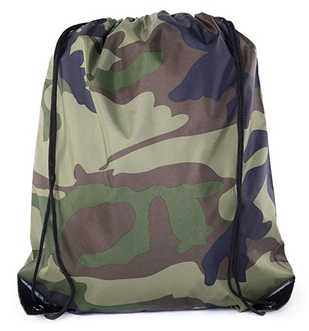 Mato & Hash Camo Drawstring Backpack| Camouflage Party Supplies for Birthdays, Outdoors, and Camping