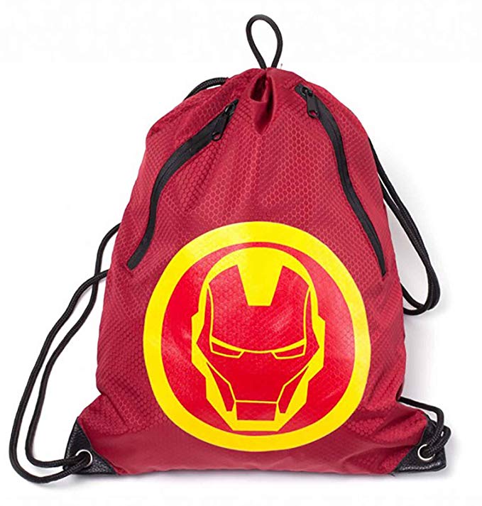 Iron Man Gym Bag Iron Man Mask Rubber Print Official Marvel Red