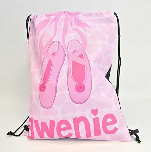 Tin Tree Gifts Customized Drawstring Backpack Pink Ballet Bag Personalized Backpack