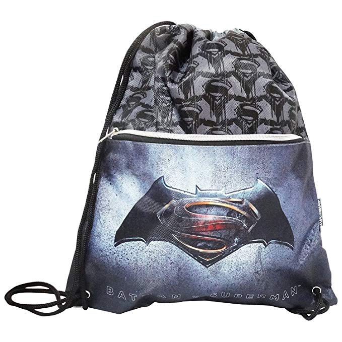 Dc Comics Batman Vs Superman Justice Drawstring Gym Backpack Daypack Travel Bag Slim