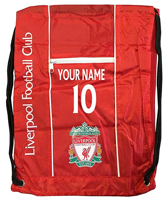 Liverpool Cinch Bag Sack Backpack Book bag Add Your Name and Number