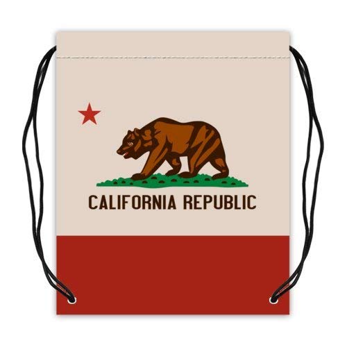 California Republic Flag Traveler Collection Drawstring (Twin Sides) Backpack