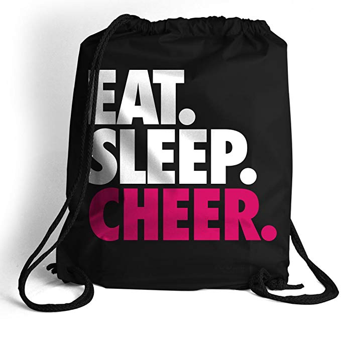 Eat. Sleep. Cheer. Cinch Sack | Cheerleading Bags by ChalkTalkSPORTS | Multiple Colors