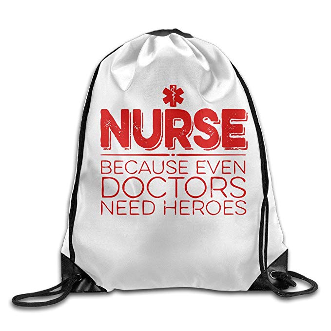 For Nurse Heroes Only Drawstring Backpack Sports Bag Drawstring Beam Port Backpack