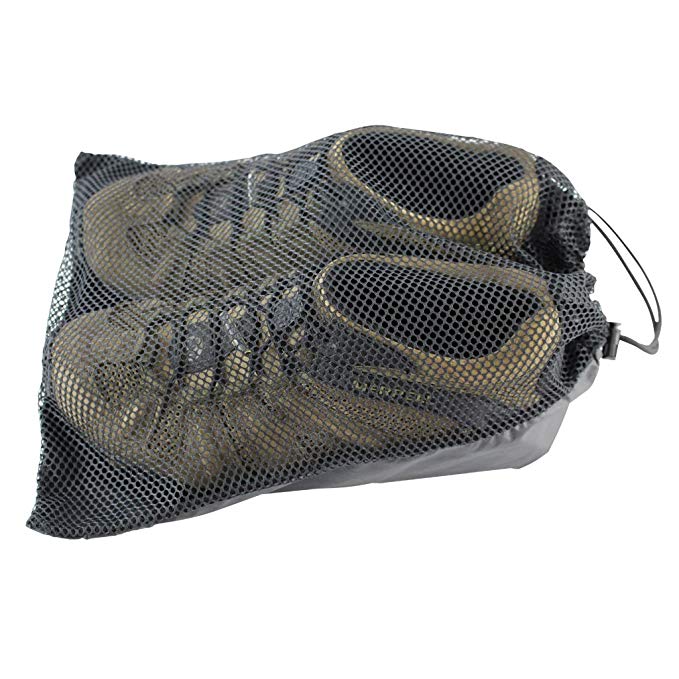 Polyester Mesh Shoe Bag - 11 in x 14 in - SGT KNOTS - Paracord String - Black