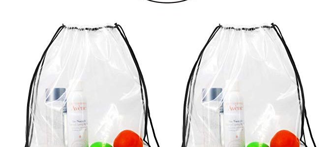 Clear-Stadium-Bag-Drawstring-Backpacks 2 Pack Clear Bag Pack Drawstring Bags Backpacks for Football Games Review