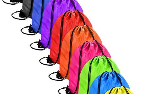 Shappy 10 Pieces Drawstring Bag Sack Pack Cinch Tote Kids Adults Storage Bag for Gym Traveling (Multicolored) Review