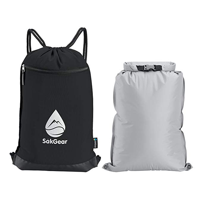 Såk Gear GymSåk 2-in-1 Drawstring Cinch Bag with Removable Waterproof Dry Bag